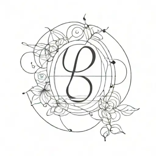 Letters Opi Combined With Unalome Symbol And Lines