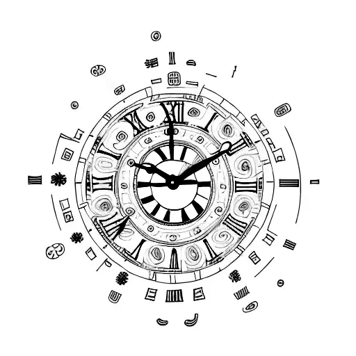 Clock Face With Each Hour Representing A Different Activity