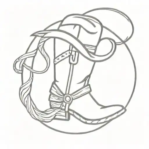 Cowboy Boot With Lasso Around It