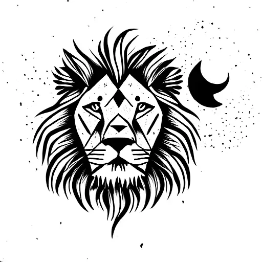Agressive Lion With Half Moon Combined
