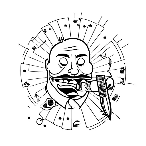 Im Broken Dead Smile Emoji With Scool In Back With Cigar