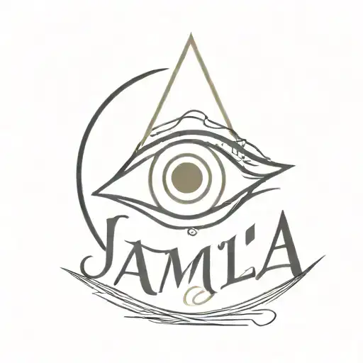 The Name Jamila In Arabic Writing With An Evil Eye Overlooking