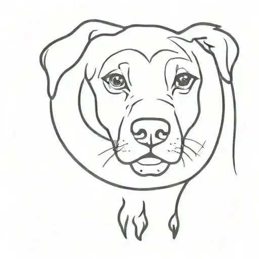 Outline Of Dog Ears And Pawprint