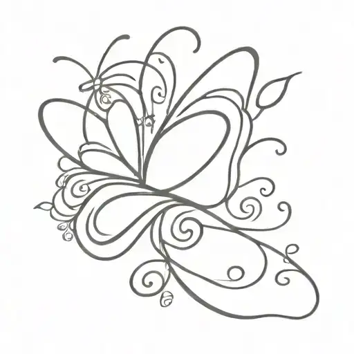 Butter Fly Mom Tattoo Design Featuring