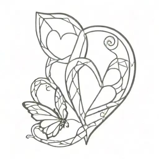 Heart Butterfly Pretzel Diamond Outline
