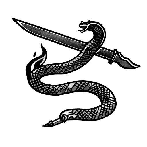 Sword With A Serpent Spitting Fire