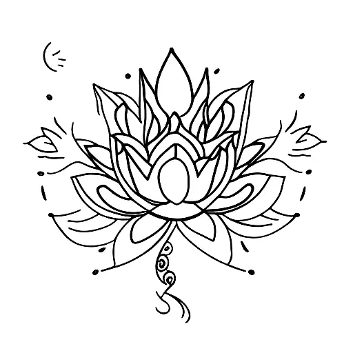 Lotus Tattoos On Tree For Back