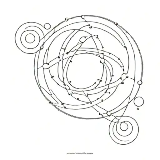 Aquarius Symbol Surrounded With Circles And Lines