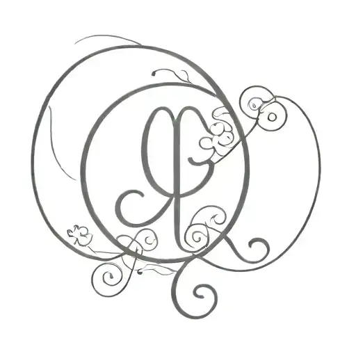 Letters Opi Combined With Unalome Symbol