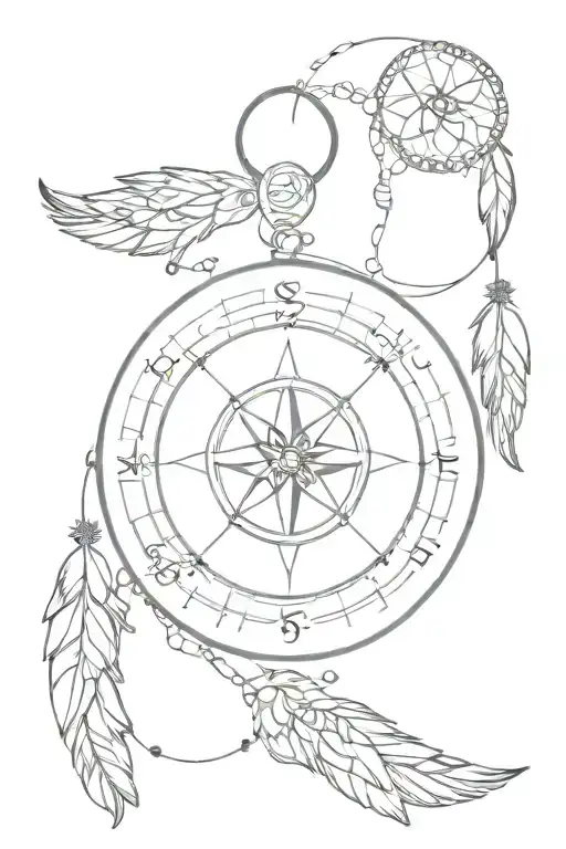 Compass Clock Dream Catcher Entangled