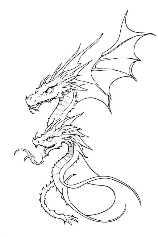 Dragons Protecting Little Girl