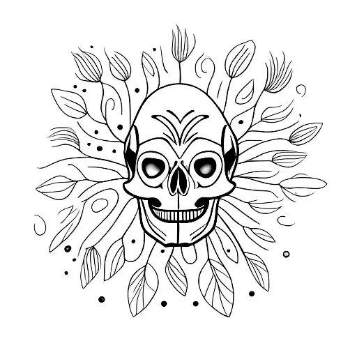 Crow Skull In The Grass