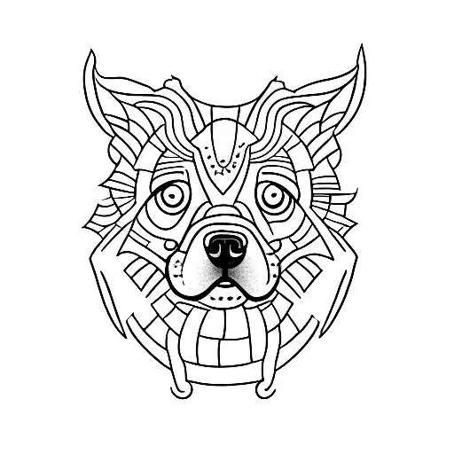 Small Dog Outline Tattoo For 3 Friends