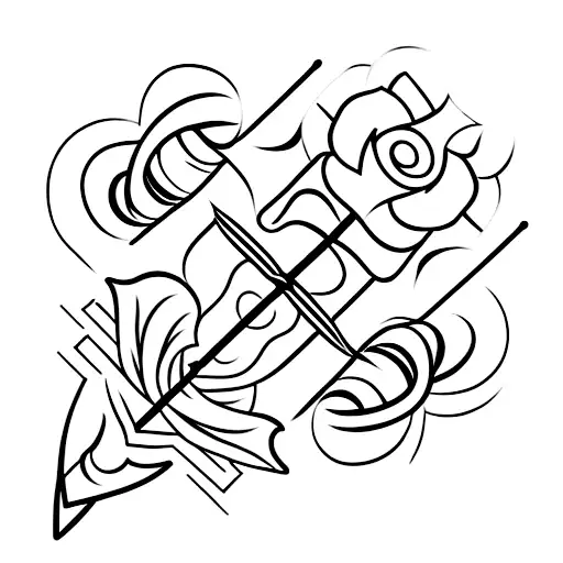 An Arrow With A Flower At The Head