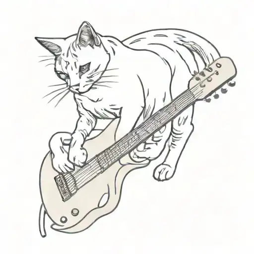 Cat Playing Guitsr