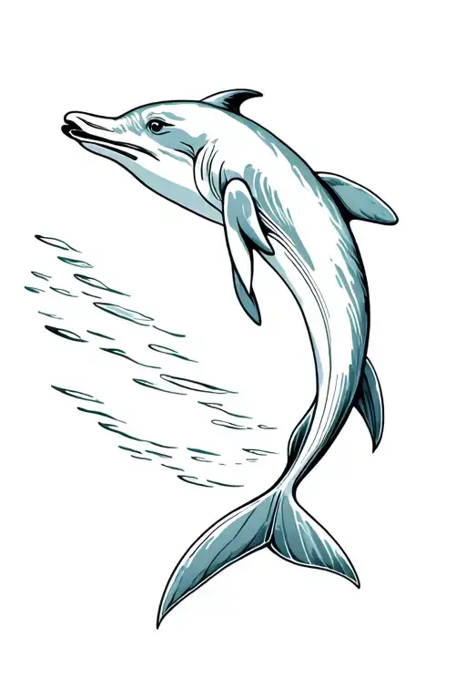 Dolphin Swimming Upstream