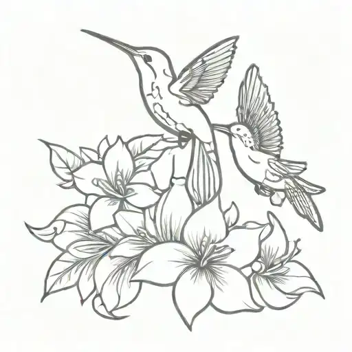 Hair Comb With Hummingbird And Lillies And Pears
