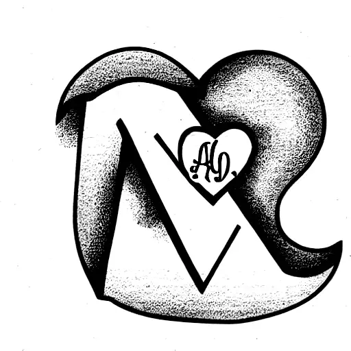 Heart With Letter A Love Couple