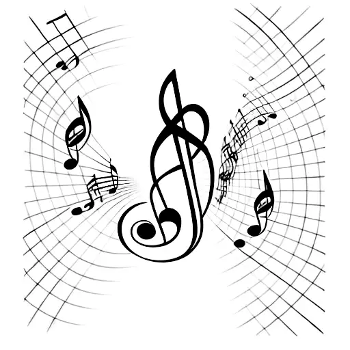 Treble Clef With Music