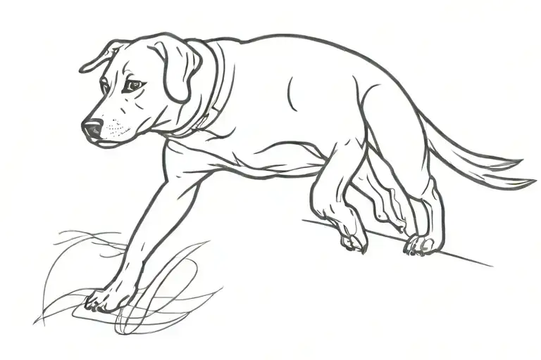 Side View Of A Dog Run Pose