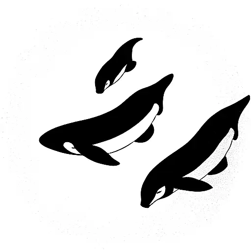 Mother And Son Orcas