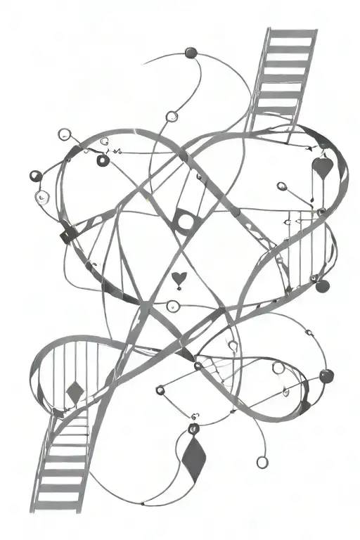 Dna Helix With 4 Card Suits