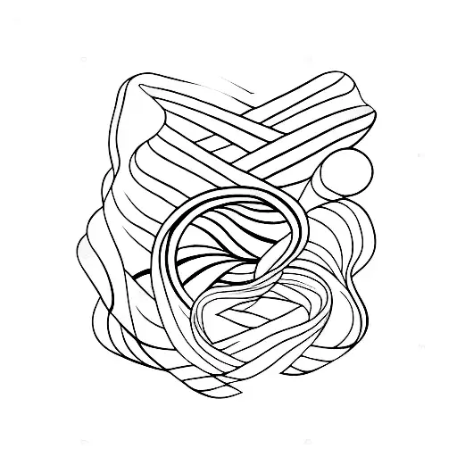 Wind Tatto With Simple Line