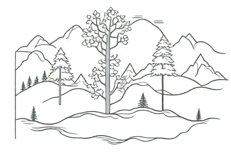 Peace Tree Mountain River