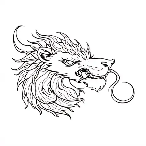 Lion Dragon Coiled