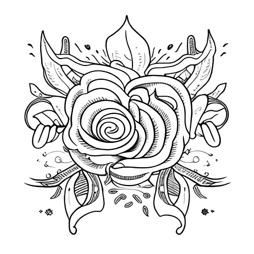 A Large Pile Of Ancient Books With One Cup Of Coffee And Some Flower Tendrils