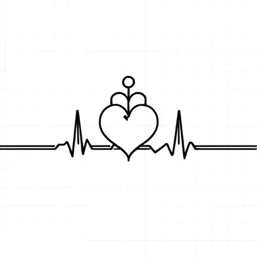 Two Different Heart Rates Connected By A Heart With A Anchor Around It