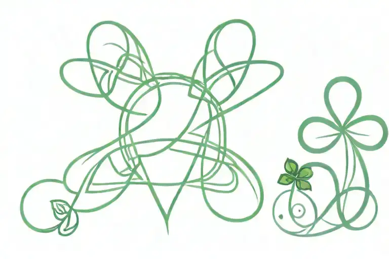 Trinity Knot And Shamrock Intertwined Representing The Client's