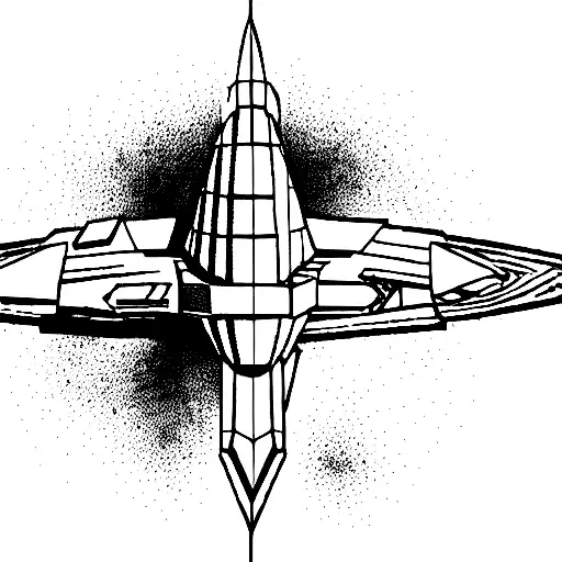 Leshak Spaceship From Eve Online Video Game Destroying Fortizar Black Lineart Logo