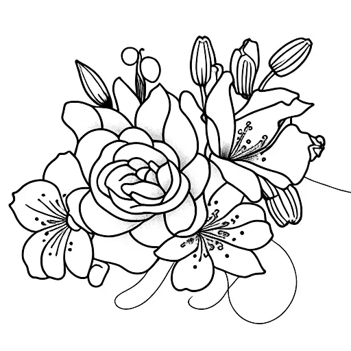 Sakura With Red Souder Lily Arm