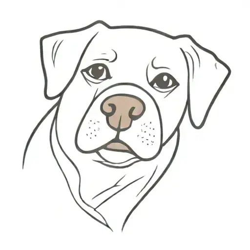 A Minimalist Tattoo Design Featuring A Sad Dog With A Midwest Emo Aesthetic