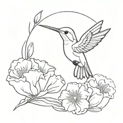 Hummingbird And Carnations