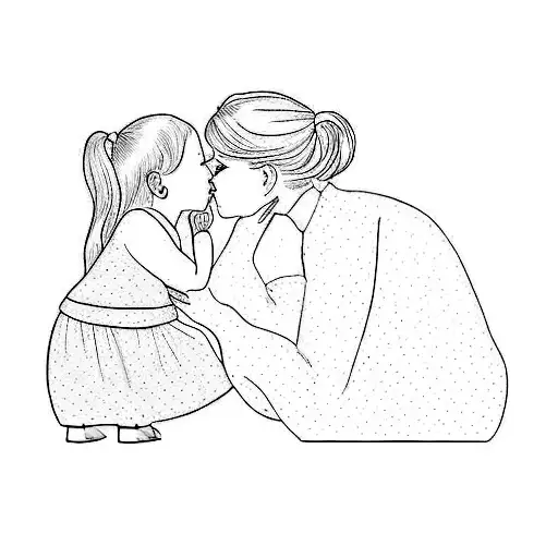 Little Girl Kissing Mom