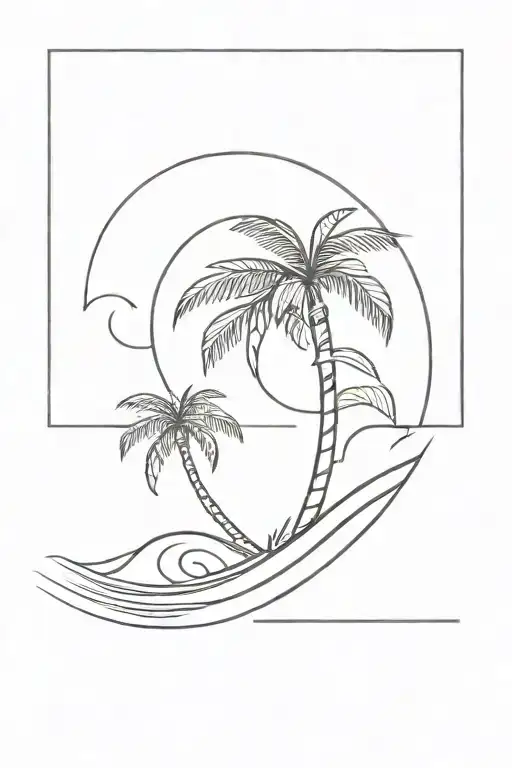 Palm Tree Waves Flowing