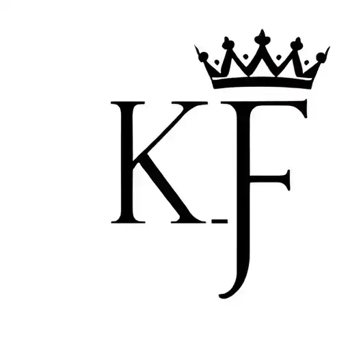 Initials Kf In Cursive With A Crown Over Them