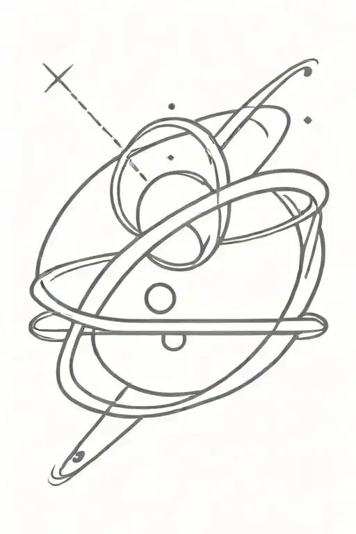 Infinity Symbol Intertwined With Planet Saturn