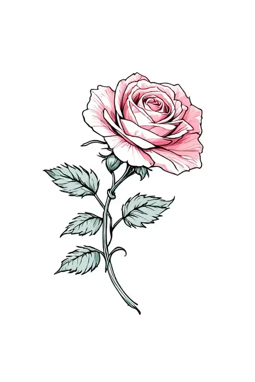 Rose And Carnation With Twisted Stems Tied Together