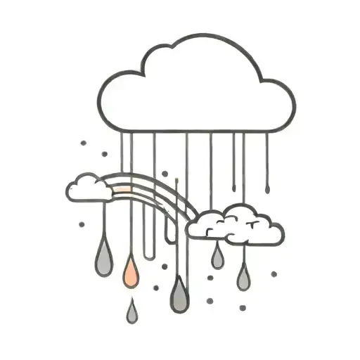 Pride Rainbow On Cloud With Raindrops Falling