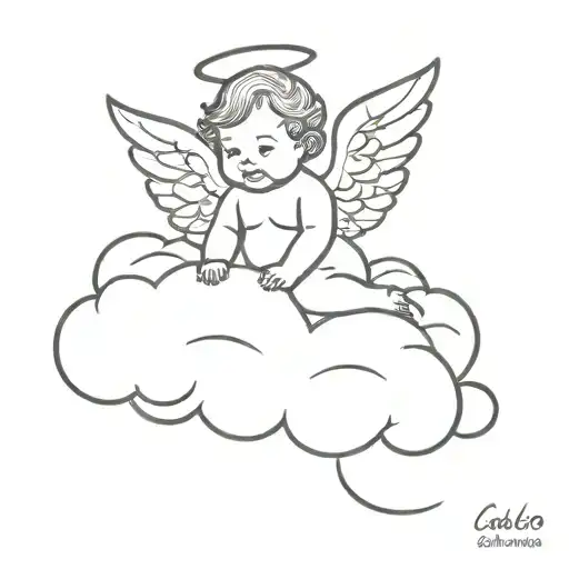Baby Angel On Cloud