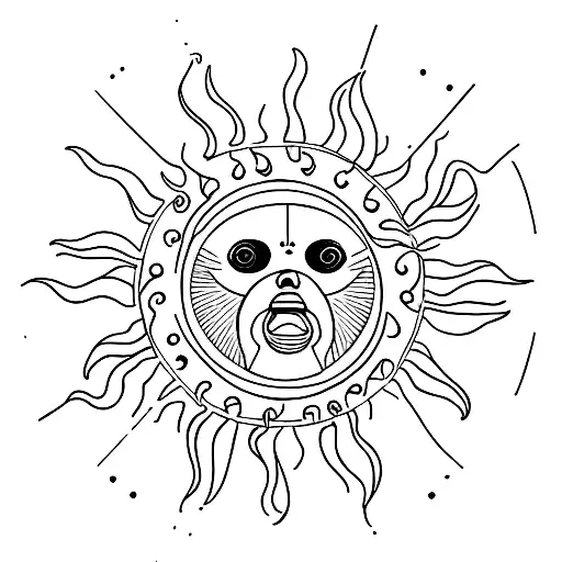 Sun With Bear Outline Inside
