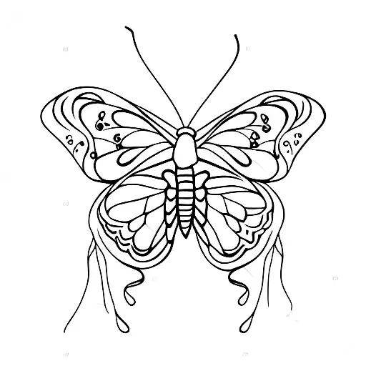 Butterfly In Black And White