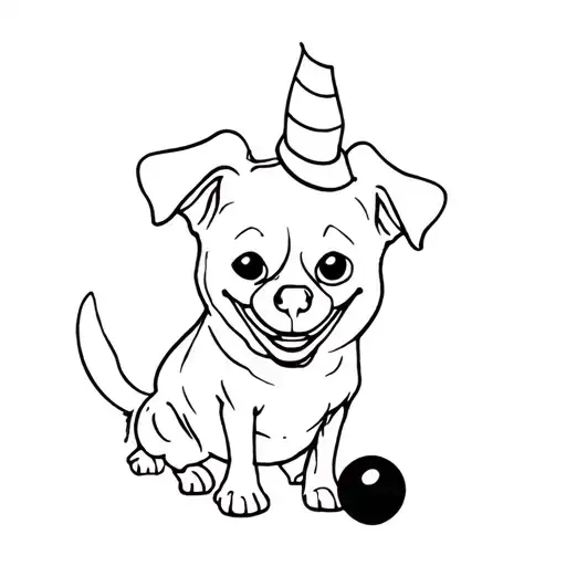 Dog Clown With Ball