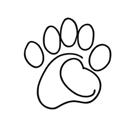 Fine Line Pawprint With G In The Middle