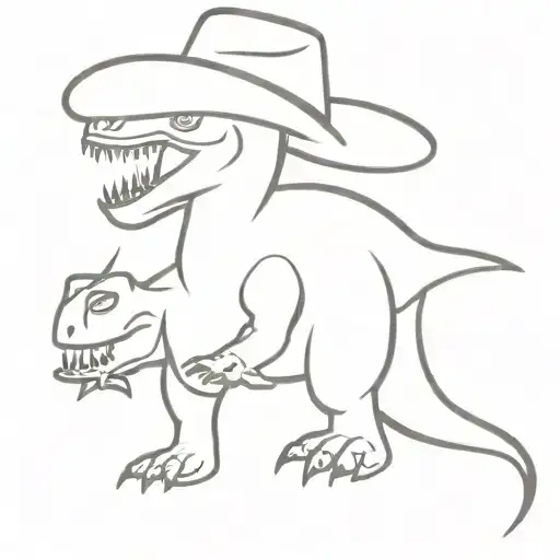 Dinosaur Wearing Cowboy Hat