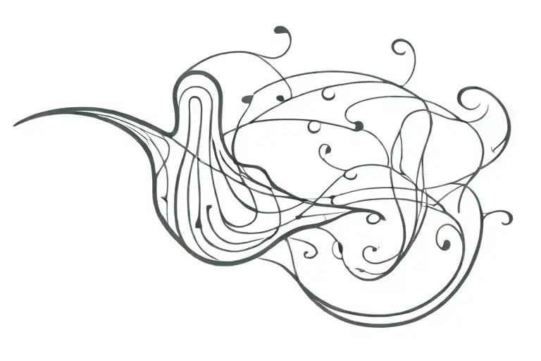 Stingray Made From Music Notes Forming The Shape