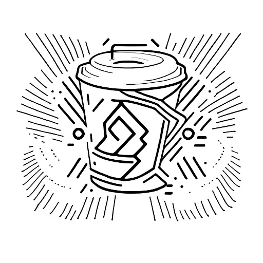 Binary Code Forming A Coffee Cup